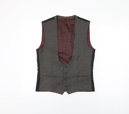 Next Mens Grey Polyester Jacket Suit Waistcoat Size 36 Regular
