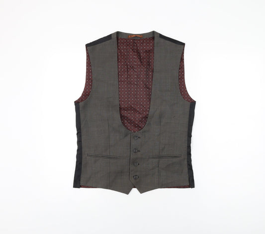NEXT Mens Grey Polyester Jacket Suit Waistcoat Size 36 Regular