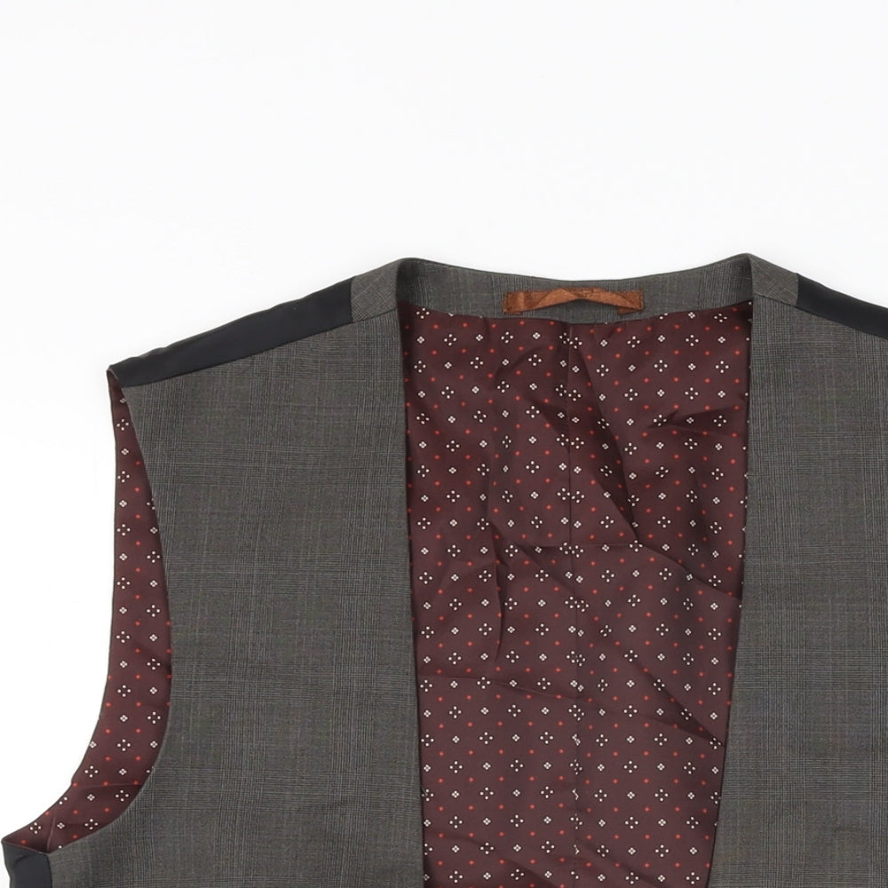 NEXT Mens Grey Polyester Jacket Suit Waistcoat Size 36 Regular