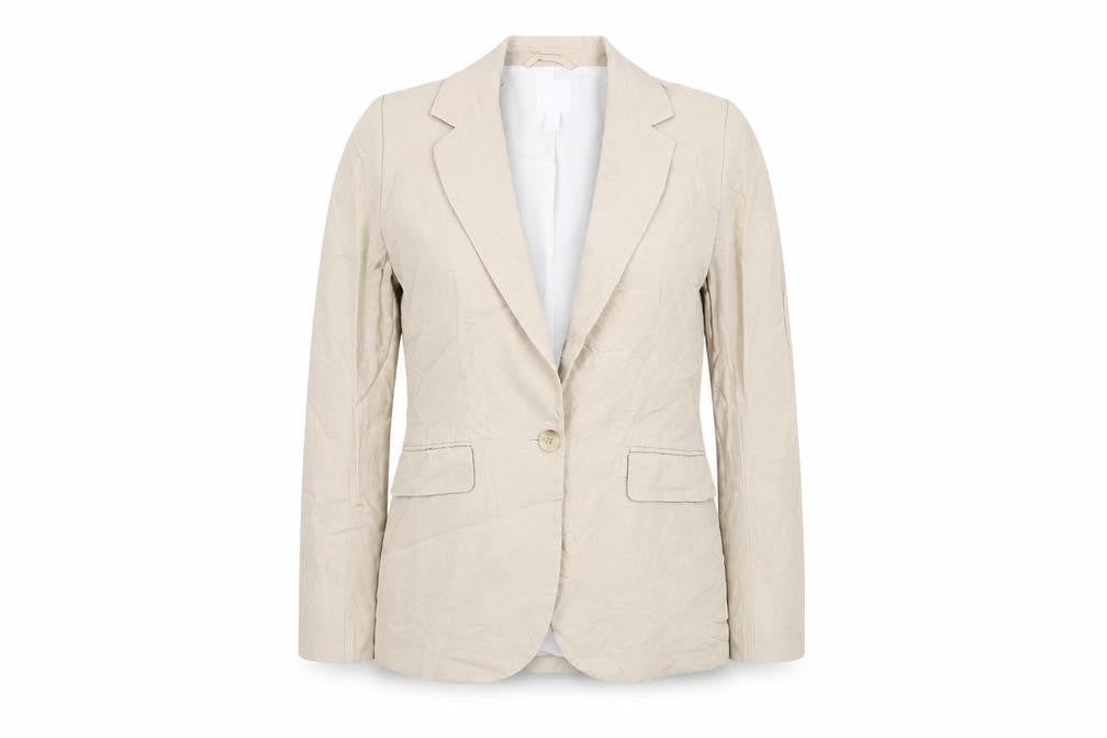H&M Womens Beige Jacket Blazer Size 6 Button
