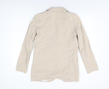 H&M Womens Beige Jacket Blazer Size 6 Button