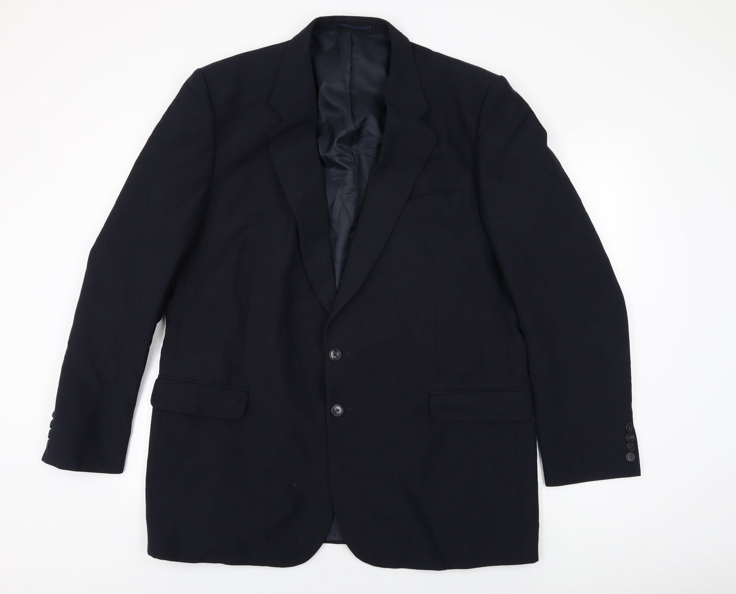 St Michael Mens Blue Polyester Jacket Suit Jacket Size 46 Regular