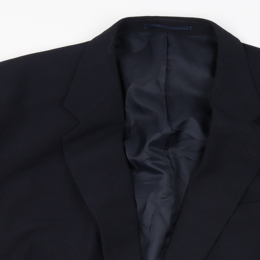 St Michael Mens Blue Polyester Jacket Suit Jacket Size 46 Regular