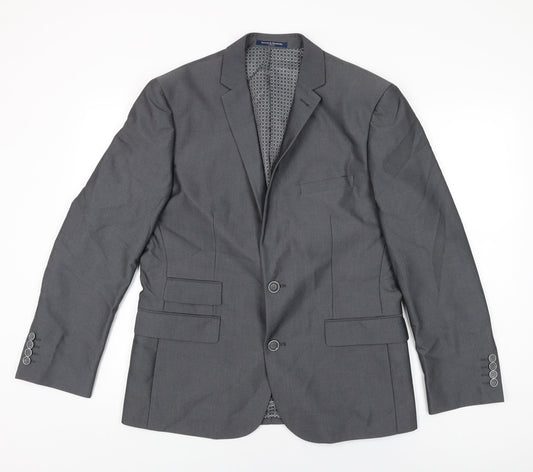 Sawyers & Hendricks Mens Grey Polyester Jacket Suit Jacket Size 40 Regular
