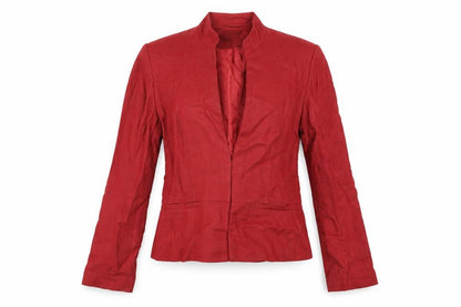 Front view of Principles women’s red jacket, size UK 12, hook & eye