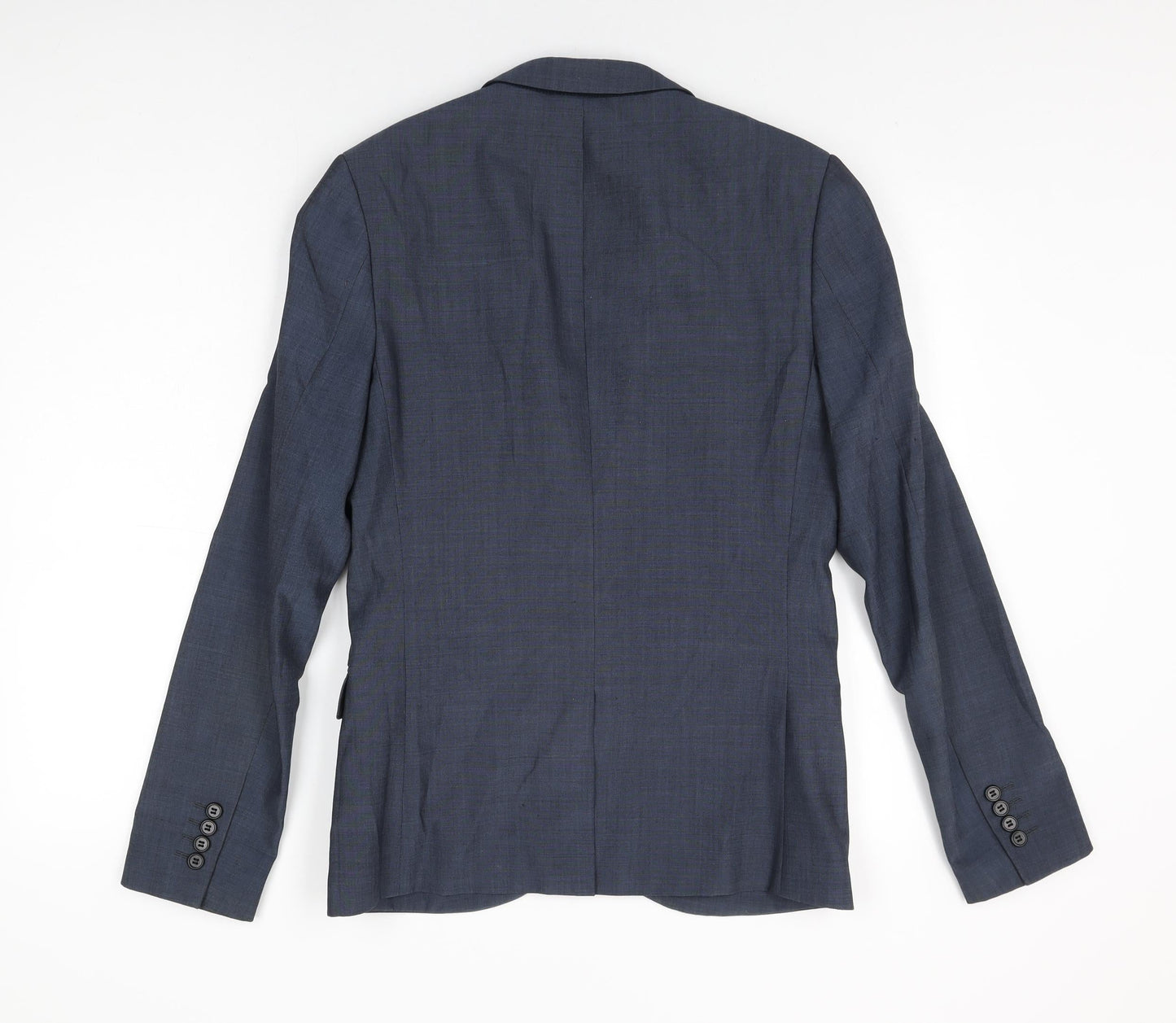Topman Mens Blue Wool Jacket Suit Jacket Size 36 Regular