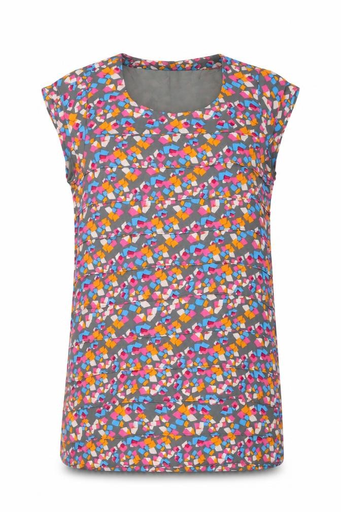 VERO MODA Womens Multicoloured Geometric Polyester Shift Size S Round Neck Pullover