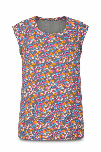 Vero Moda Womens Multicoloured Geometric Polyester Shift Size S Round Neck Pullover