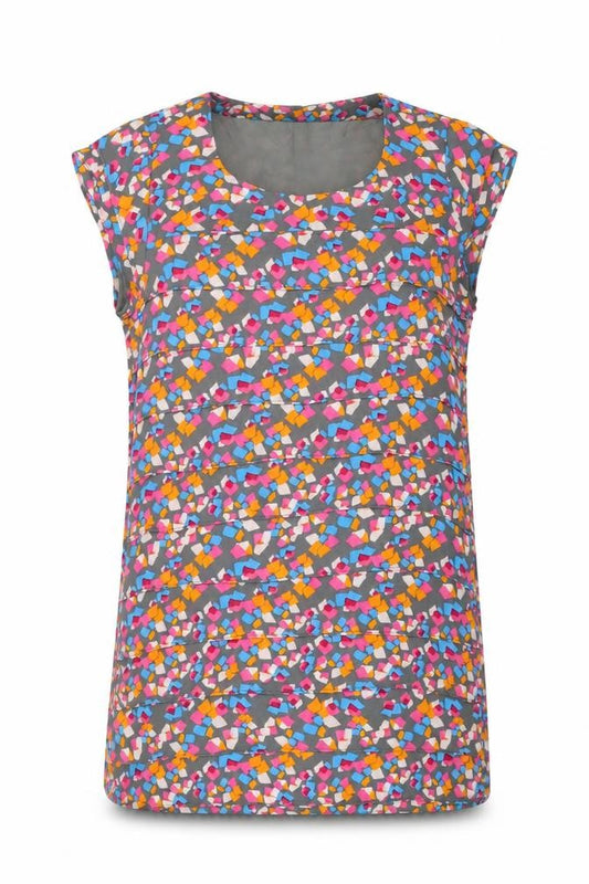 VERO MODA Womens Multicoloured Geometric Polyester Shift Size S Round Neck Pullover