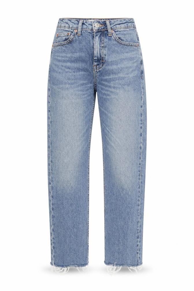Topshop Womens Blue Cotton Straight Jeans Size 25 in L32 in Regular Zip