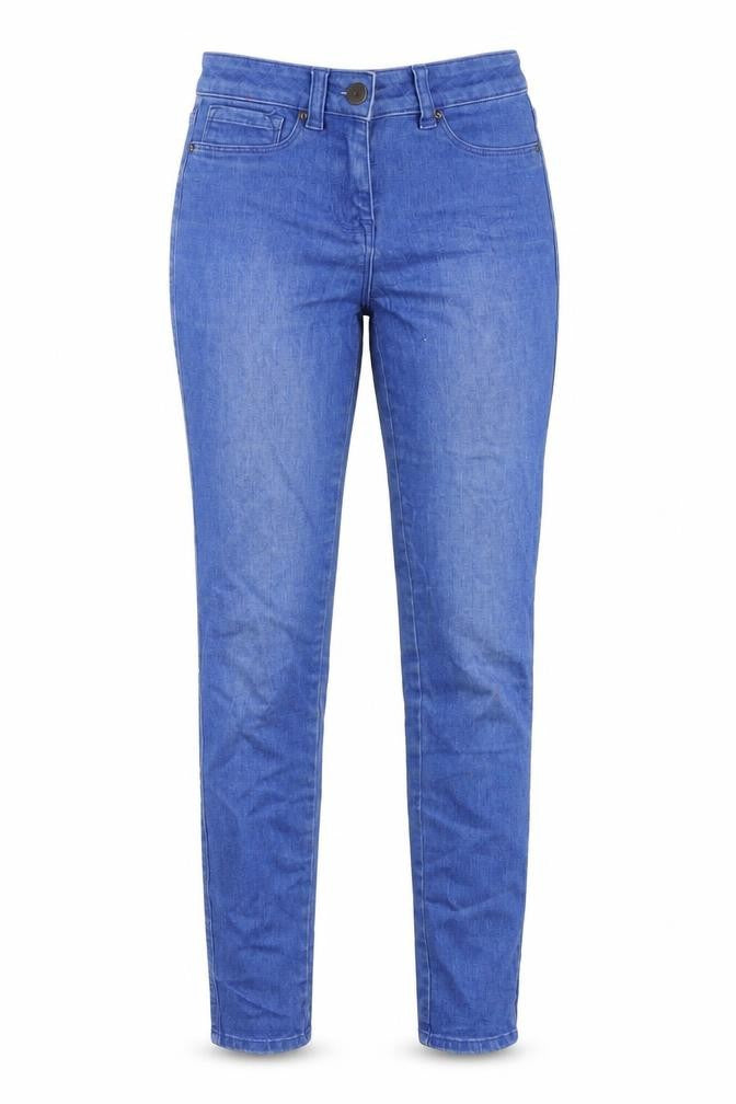 Next Womens Blue Cotton Skinny Jeans Size 6 L29 in Regular Zip