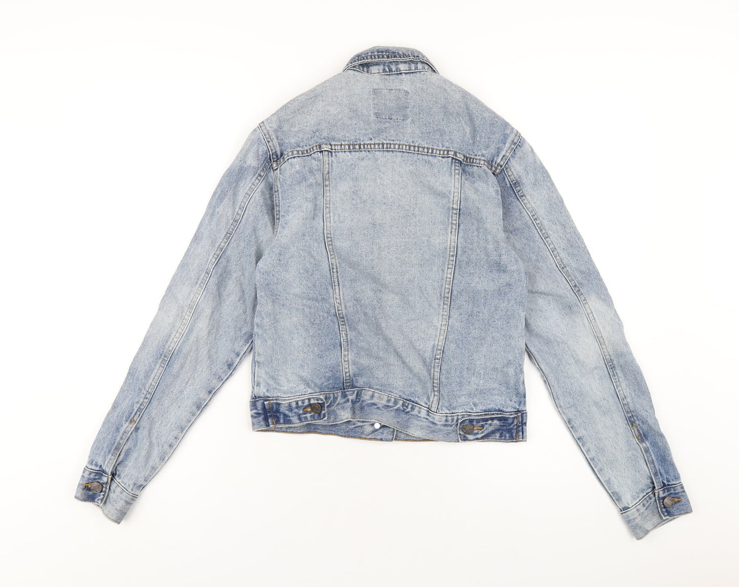 Denim & Co. Womens Blue Jacket Size 6 Button