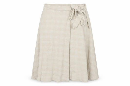 Classics Womens Beige Plaid Polyester A-Line Skirt Size 14 Zip