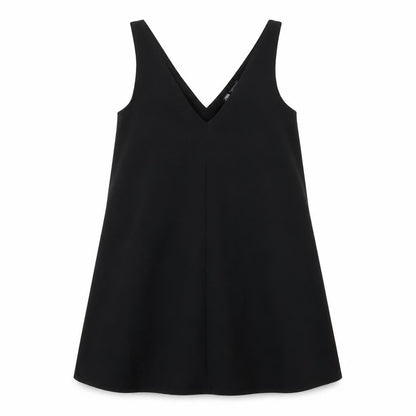 Zara Womens Black Polyester Tank Dress Size S V-Neck Pullover