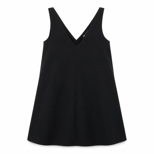 Zara Womens Black Polyester Tank Dress Size S V-Neck Pullover