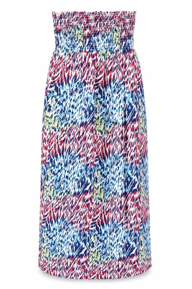 South Womens Multicoloured Geometric Cotton A-Line Size 10 Square Neck Pullover
