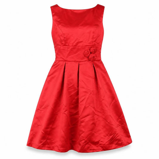 Vivian Diamond Womens Red Polyester A-Line Size 6 Scoop Neck Zip