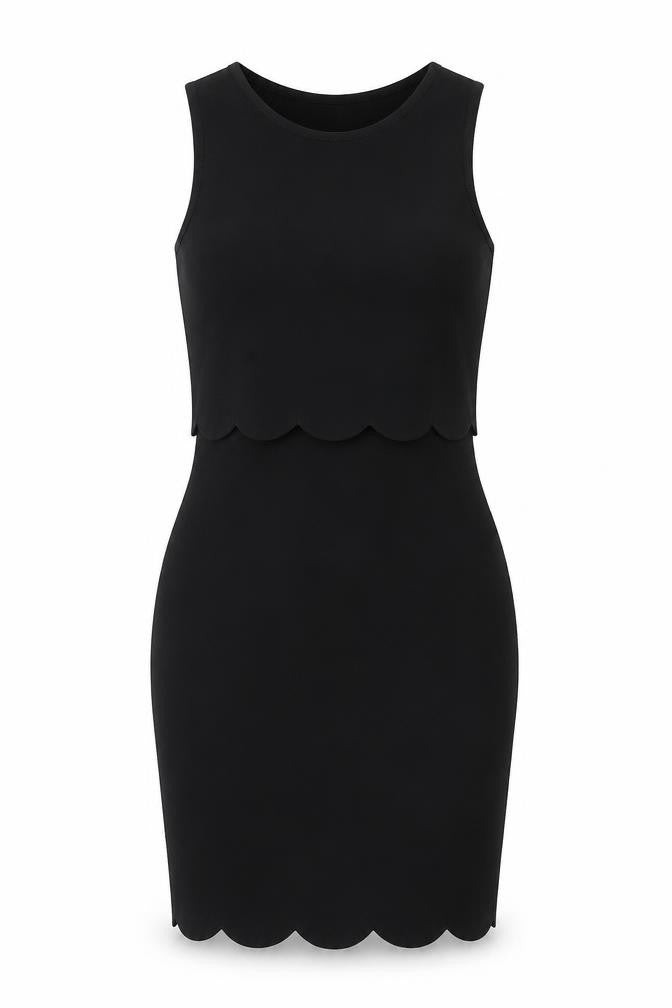 Boohoo Womens Black Polyester Bodycon Size 4 Round Neck Pullover