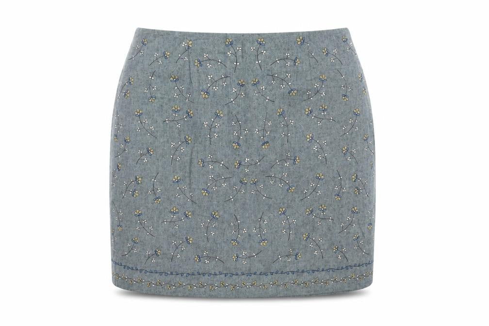 Warehouse Womens Green Floral Polyester Mini Skirt Size 14 Zip