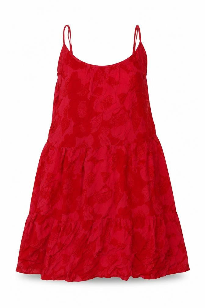 Marks & Spencer Womens Red Floral Viscose A-Line Size 10 Round Neck Pullover