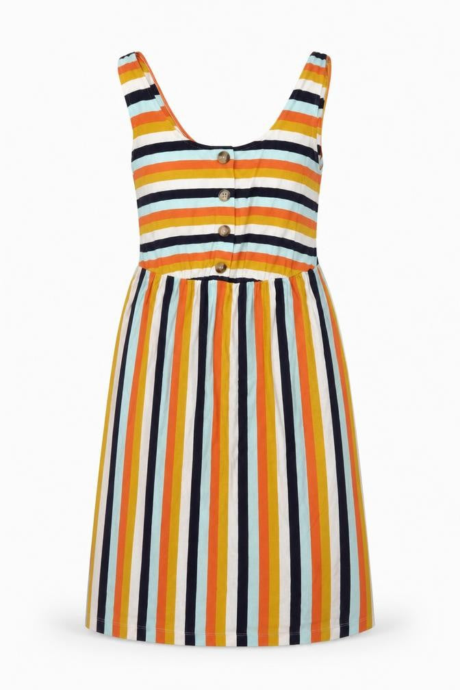 Warehouse Womens Multicoloured Striped Polyester A-Line Size 8 Round Neck Pullover