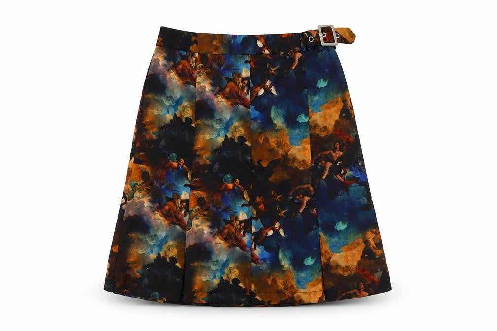 COLLUSION Womens Multicoloured Geometric Polyester A-Line Skirt Size 6 Zip