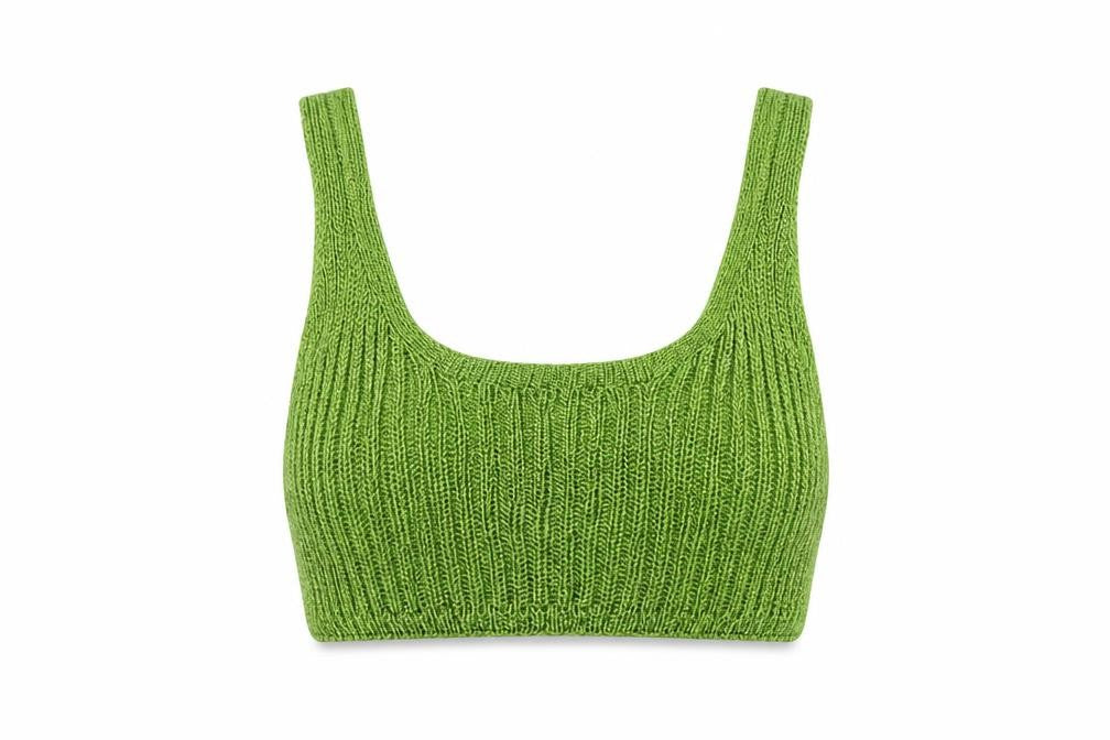 Sorelle Womens Green Viscose Cropped Tank Size 8 Square Neck