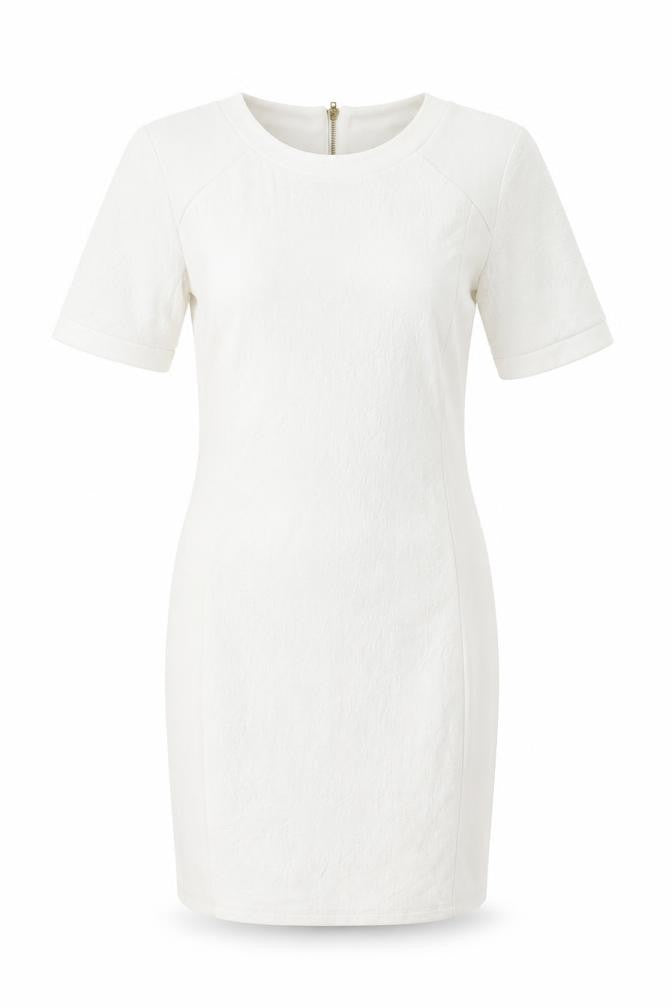 River Island Womens White Polyester Sheath Size 12 Round Neck Zip