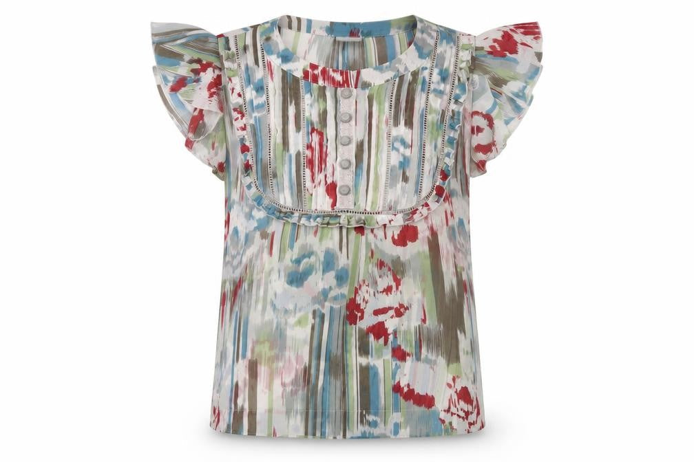 NEXT Womens Multicoloured Geometric Polyester Basic Blouse Size 10 Round Neck