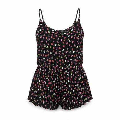 River Island Womens Black Floral Viscose Basic Tank Size 8 Round Neck