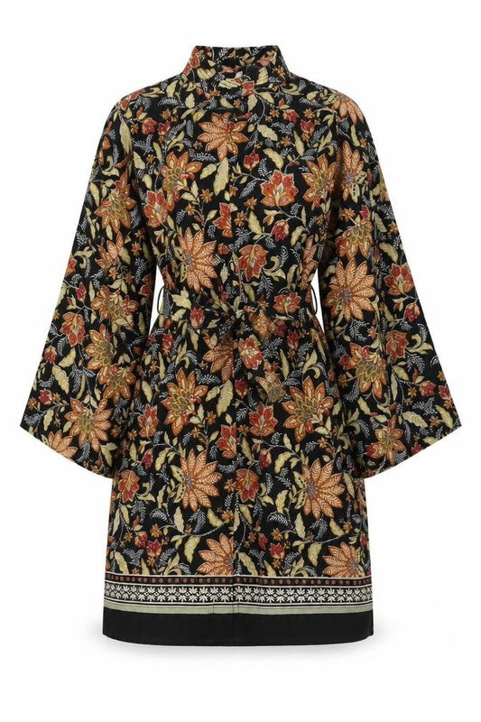 Mango Womens Multicoloured Geometric Polyester Shirt Dress Size M V-Neck Button