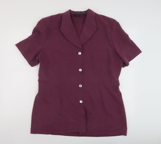 Preloved Fashion Extra Womens Purple Modal Basic Blouse Size 18 V-Neck - Front