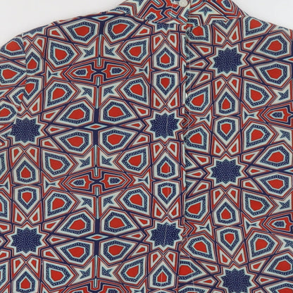 Monki Womens Multicoloured Geometric Polyester Basic T-Shirt Size S Mock Neck
