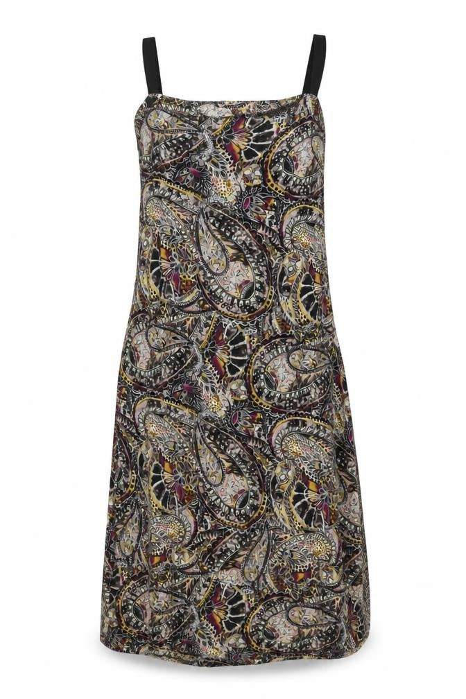 Nexty Womens Multicoloured Geometric Viscose A-Line Size 8 Square Neck Pullover