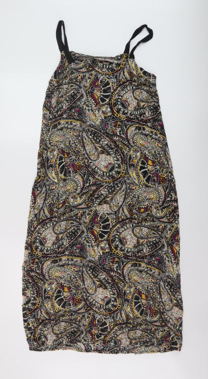 Next Womens Multicoloured Geometric Viscose A-Line Size 8 Square Neck Pullover