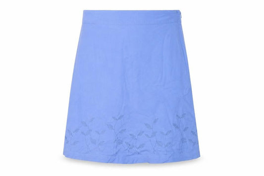 Tulchan Womens Blue Linen A-Line Skirt Size 12 Zip