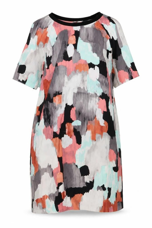 John Lewis Womens Multicoloured Geometric Polyester A-Line Size 14 Round Neck Pullover