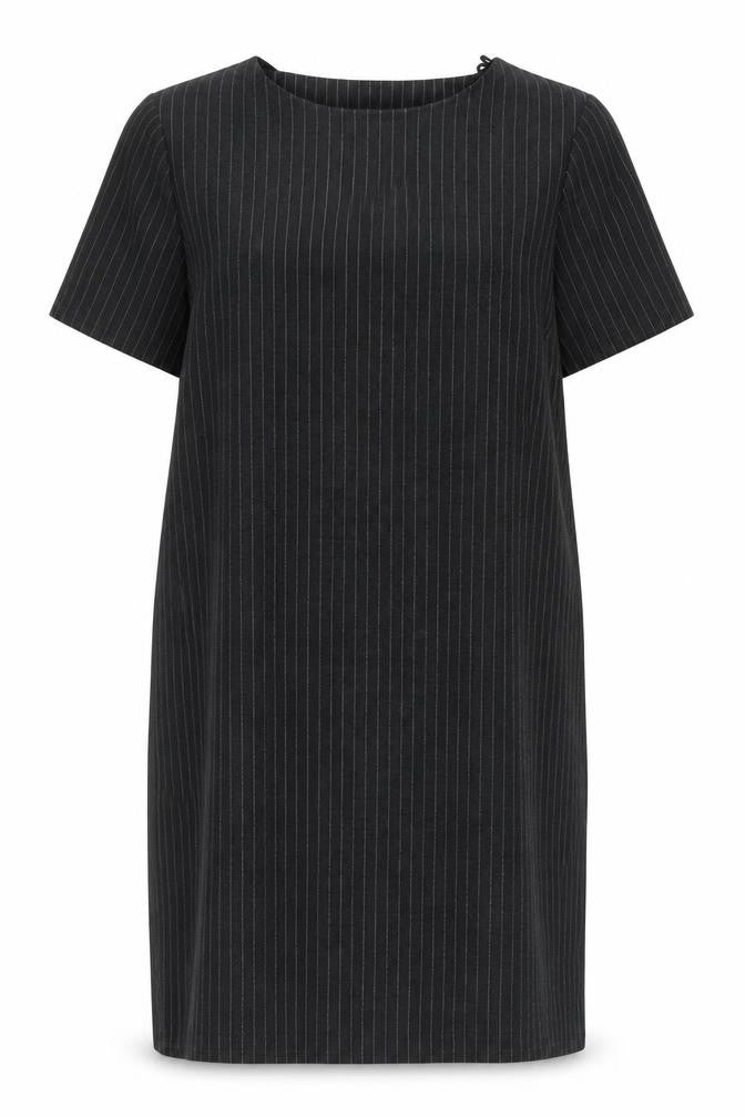 Et Vous Womens Grey Striped Viscose A-Line Size 18 Round Neck Pullover