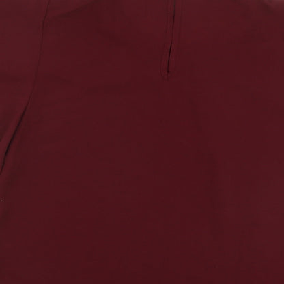 Boohoo Womens Red Polyester Basic Blouse Size 8 Mock Neck