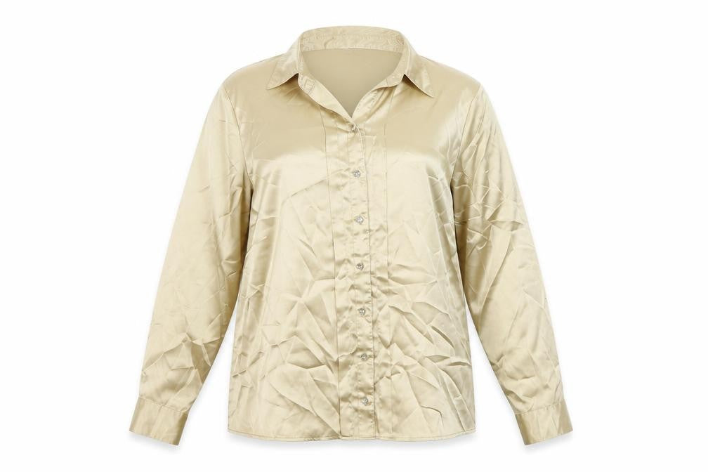 Marks & Spencer Womens Beige Polyester Basic Button-Up Size 20 Collared