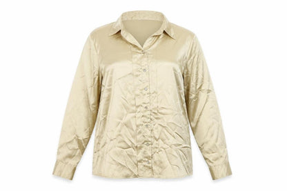 Marks & Spencer Womens Beige Polyester Basic Button-Up Size 20 Collared