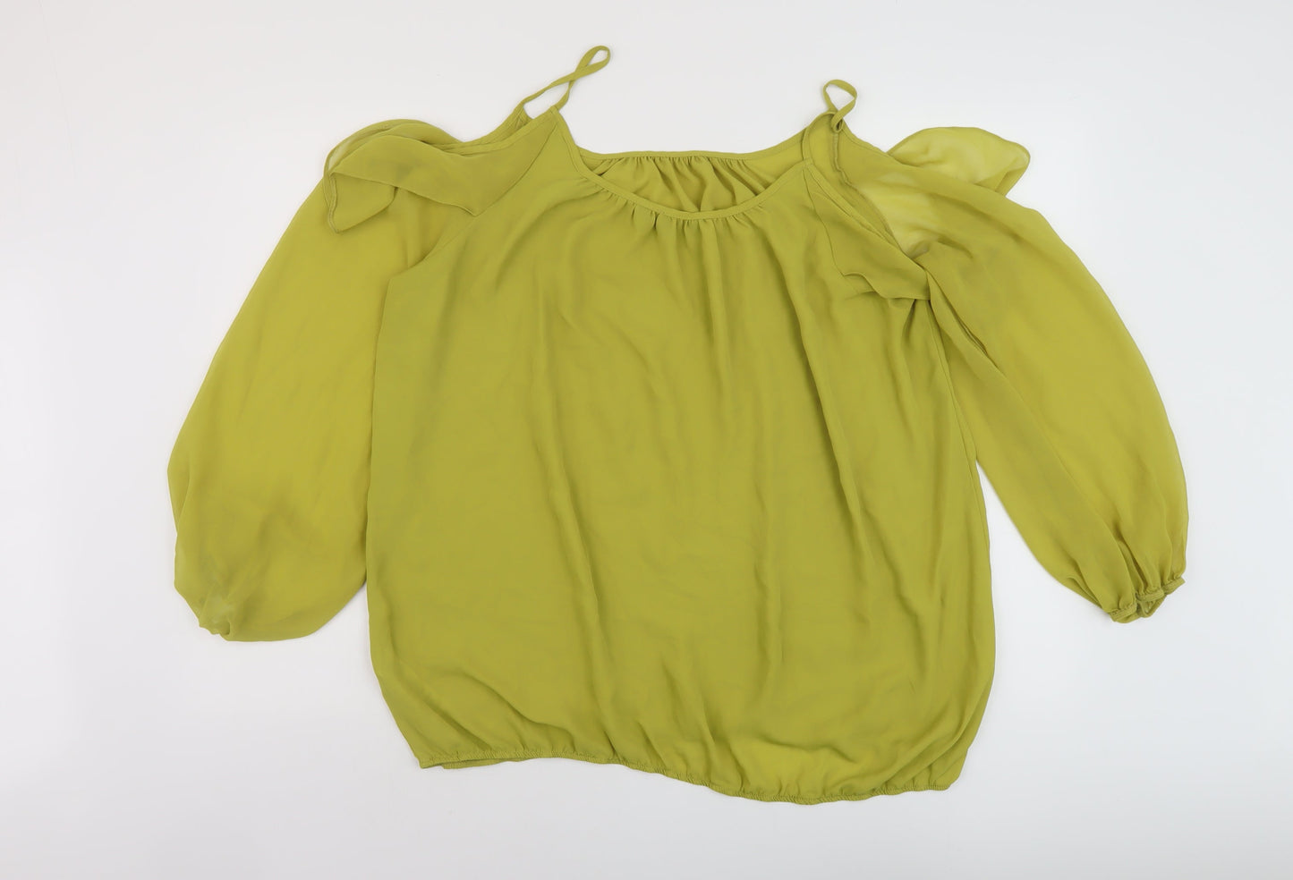 Star Womens Green Polyester Basic Blouse Size 20 Round Neck