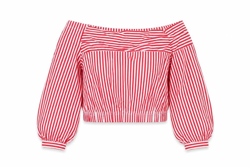 Zara Womens Pink Striped Polyester Basic Blouse Size M Square Neck