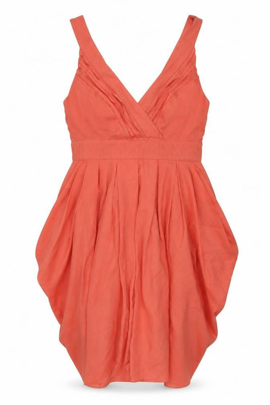 Red Herring Womens Orange Polyester Mini Size 10 V-Neck Zip