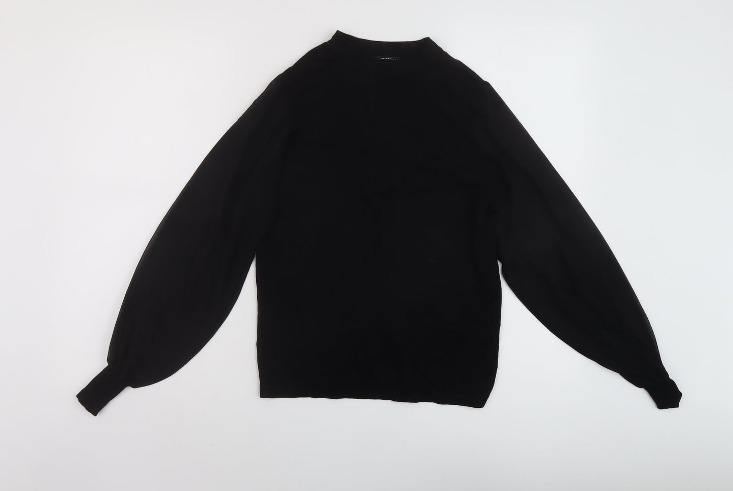 Warehouse Womens Black Mock Neck Viscose Pullover Jumper Size 6