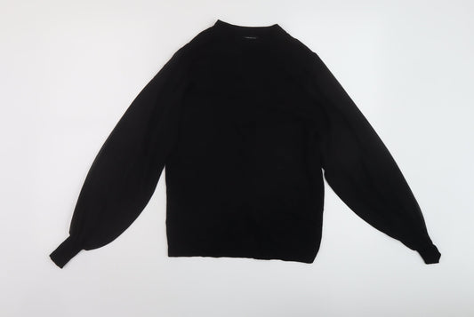 Warehouse Womens Black Mock Neck Viscose Pullover Jumper Size 6