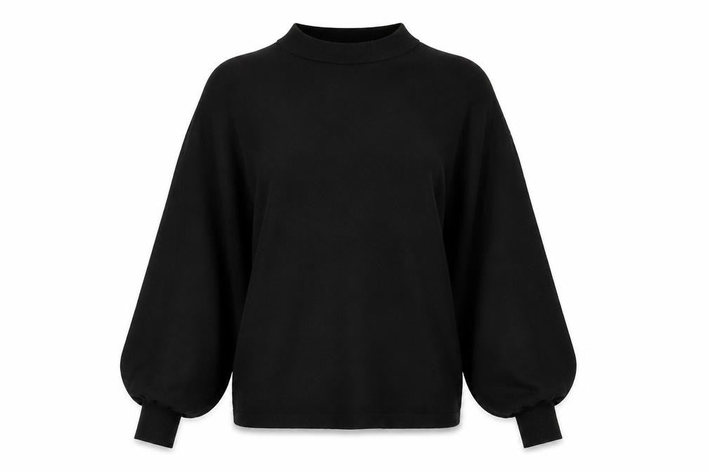 Warehouse Womens Black Mock Neck Viscose Pullover Jumper Size 6
