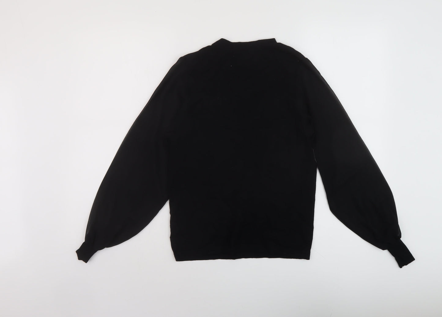 Warehouse Womens Black Mock Neck Viscose Pullover Jumper Size 6