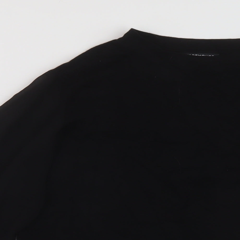 Warehouse Womens Black Mock Neck Viscose Pullover Jumper Size 6