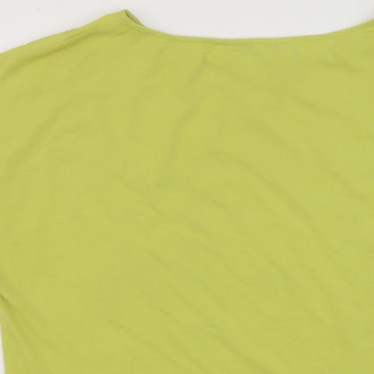 Next Womens Green Geometric Polyester Basic T-Shirt Size 14 Round Neck